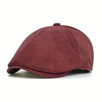 Berretto Newsboy in Pelle Scamosciata | AGRIGENTO
