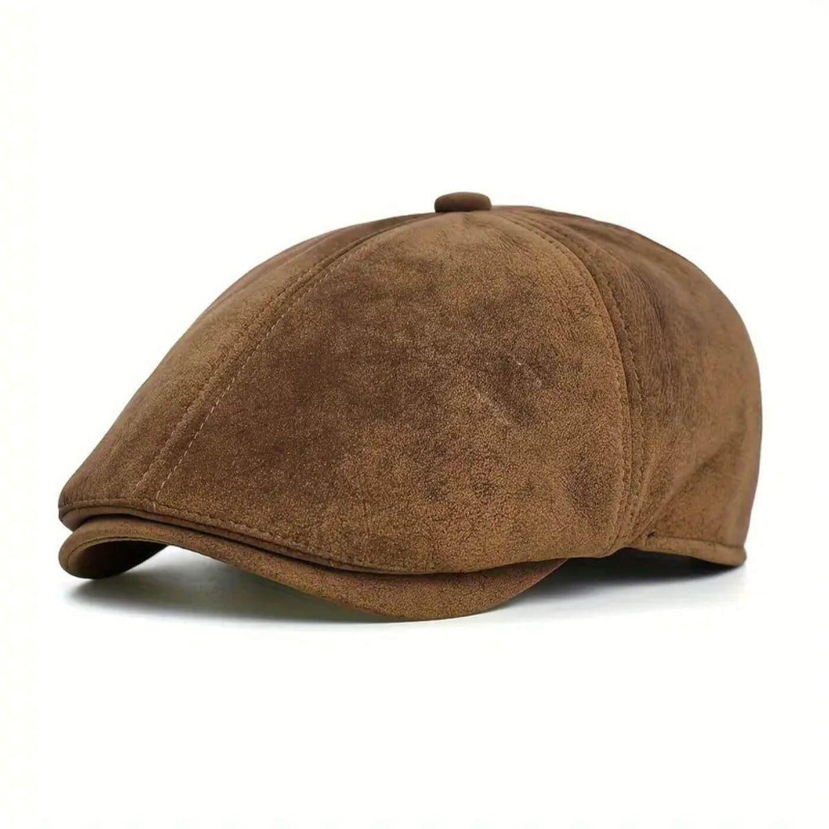 Berretto Newsboy in Pelle Scamosciata | AGRIGENTO