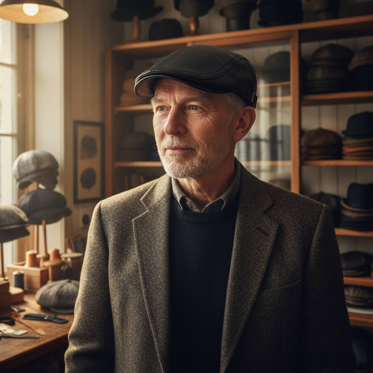 Cappello Piatto in Pelle | MANTOVA