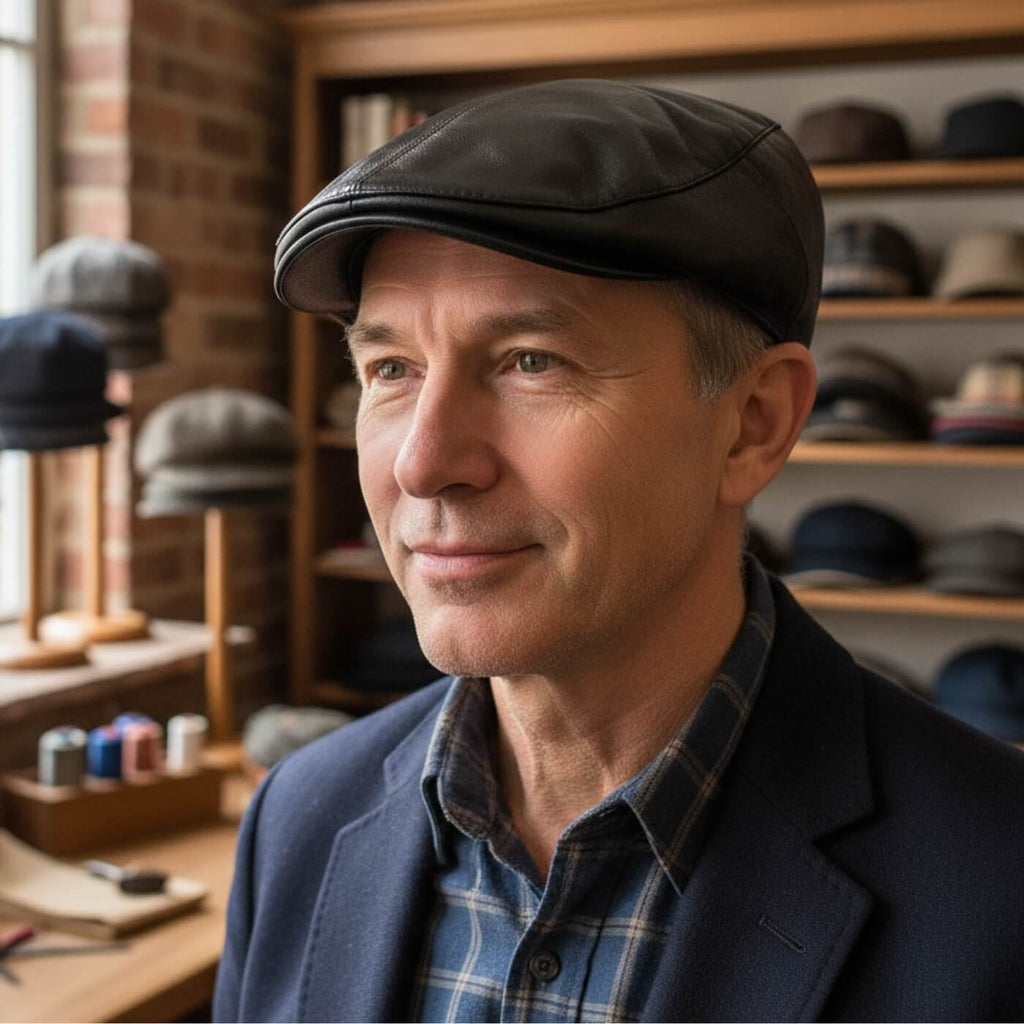 Cappello Piatto in Pelle | REGGIO EMILIA