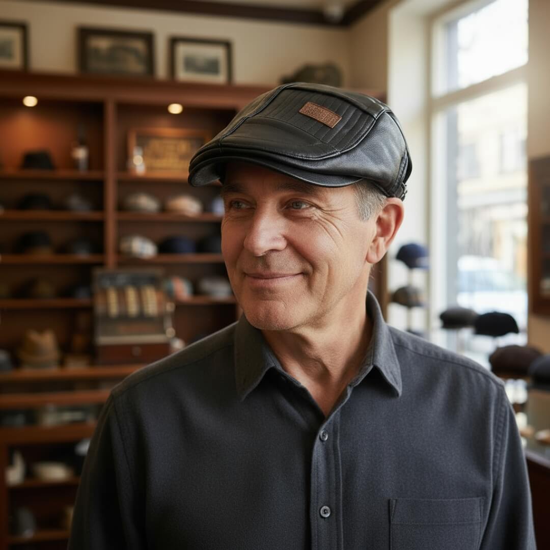 Cappello Piatto in Ecopelle | ANCONA