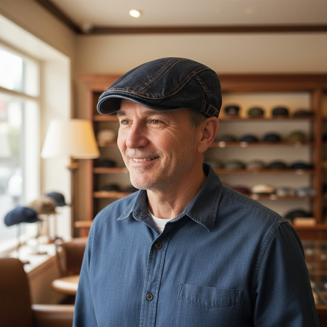 Cappello Piatto in Denim | BOLOGNA