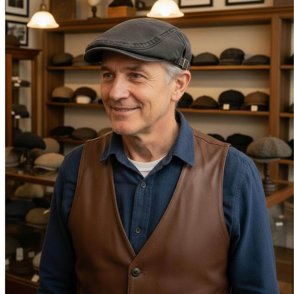 Cappello Piatto in Denim Lavato | SONDRIO