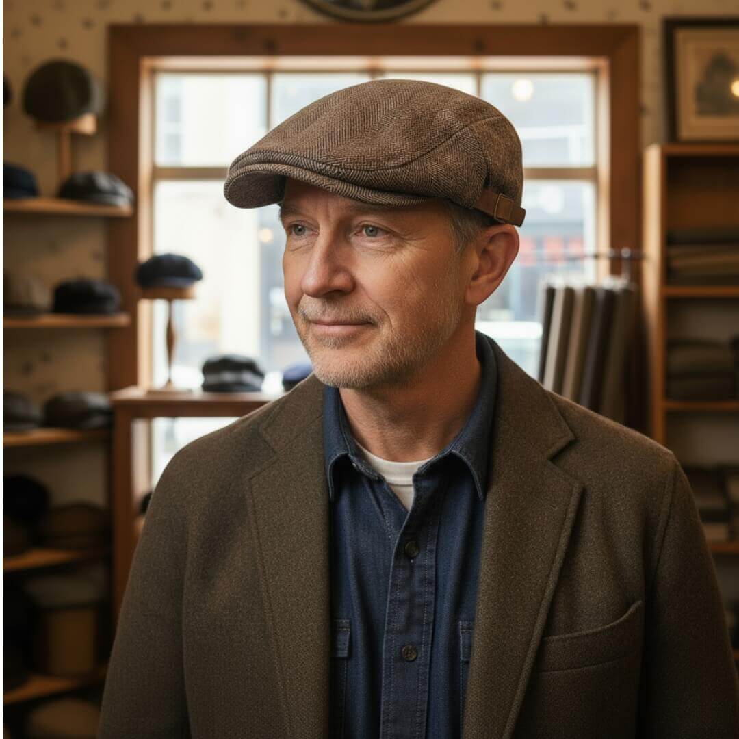 Cappello Piatto in Lana a Piede di Poule | SIENA
