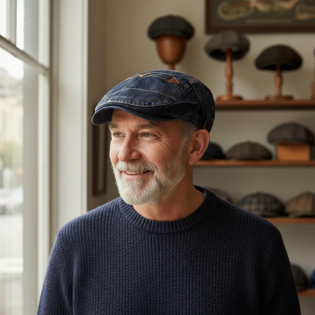 Cappello Piatto in Denim | BERGAMO