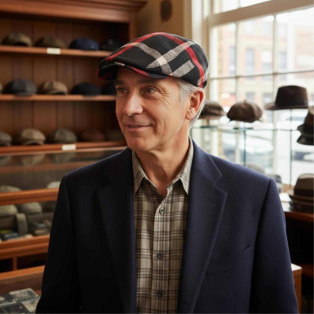 Cappello Piatto a Quadri in Cotone | BRINDISI